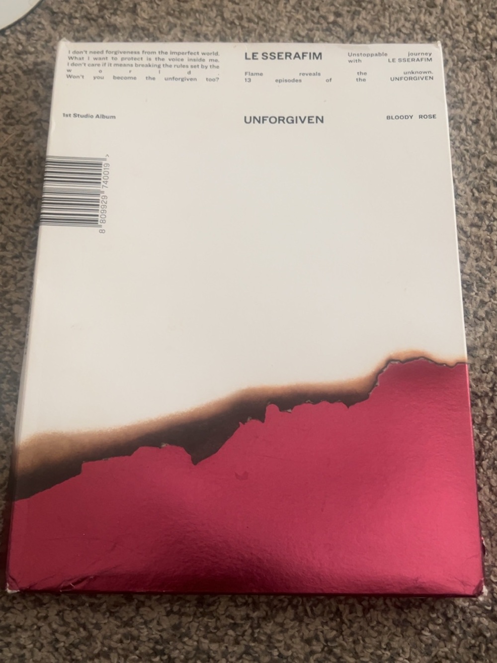 LE SSERAFIM UNFORGIVEN Album NO PHOTOCARDS JUST CD